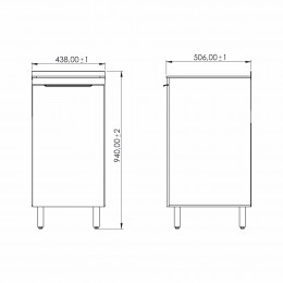 Tanque Inox com Balcão Mini Cor Branca - 44x50x86cm 32 Litros - Ghelplus